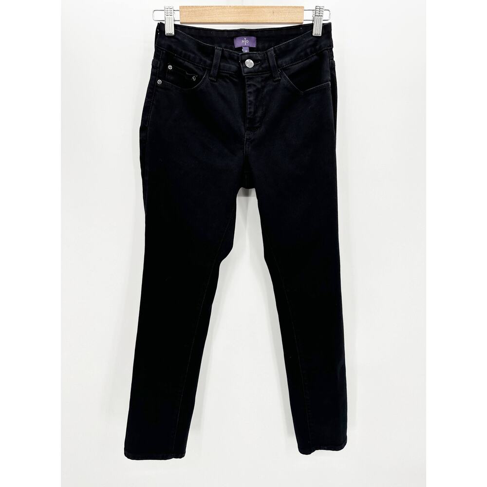 NYDJ‎ Legging Black Cotton Blend Denim Jean Jeggings Womens Size 2P Petite